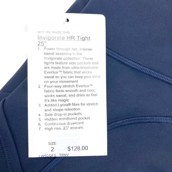 NWT! ⭐️Host Pick⭐️ LULULEMON Invigorate HR Tight 25" Navy 2 4 - Picture 5 of 7